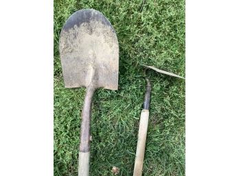 Vintage Garden Shovel And Hoe
