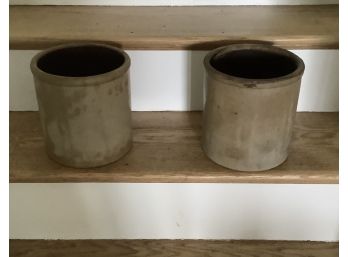 Lot Of Two 7.5 Inch Ceramic Pots For Planting
