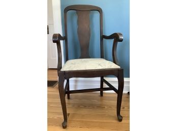 Antique Queen Anne Style Arm Chair