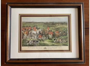 Framed Print 1839,  The Meeting Of Her Majestys Stag Hounds On Ascot Heath
