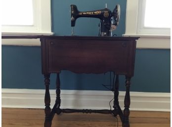 Antique Westinghouse Sewing Machine And Original Cabinet