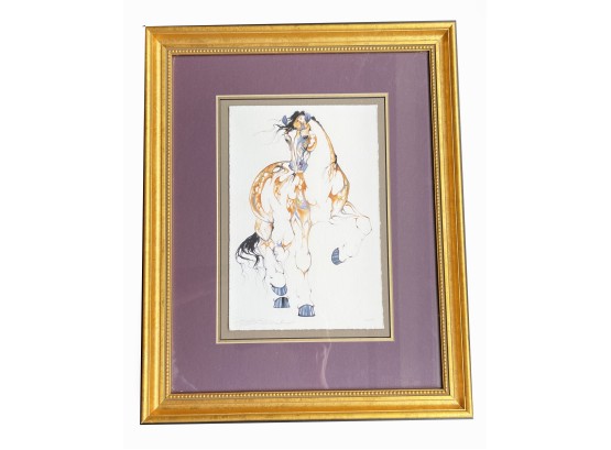 Horse Print Matted And Framed