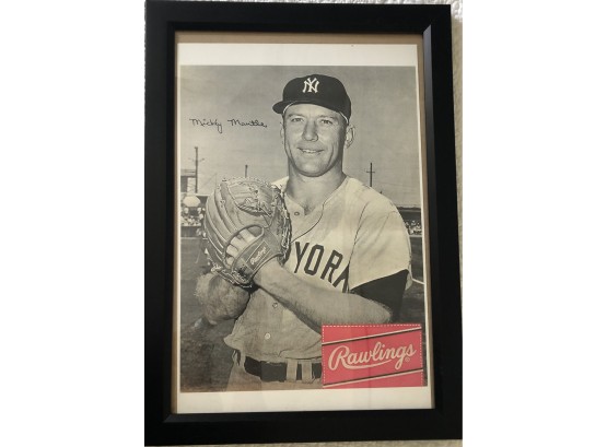 Mickey Mantle Rawlings Advertisement Reproduction