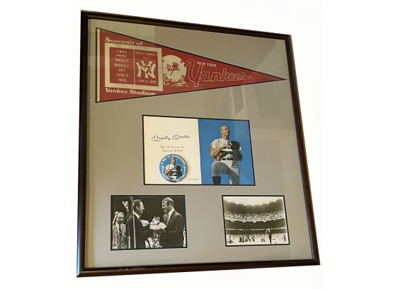 Micky Mantle Memorabilia - A Day To Remember With Whitey Ford Autograph Photo