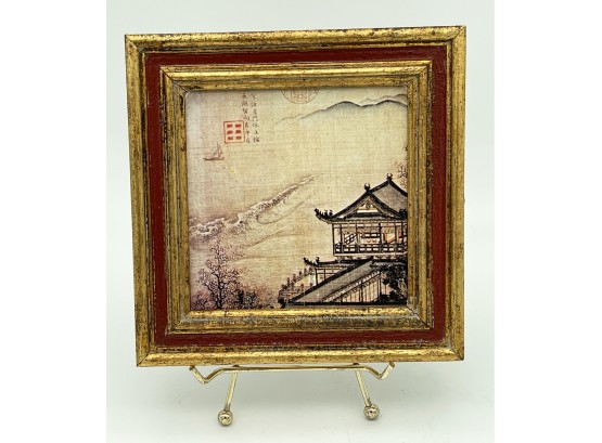 Asian Small Art On Wood Framed