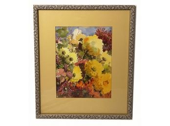 Floral Watercolor Signed Lower Right