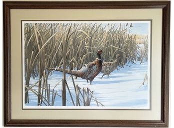 Gary Moss, 'Long Shadows-Ringed-Necked Pheasants', LE Print 908/950, Pencil Signed.