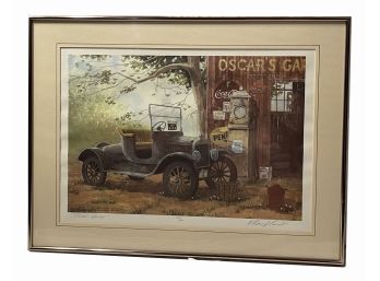 William Coombs 1984 LE 52/300 'Oscars Garage' Print Pencil Signed