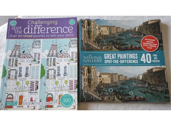Two  'Spot- The- Difference' 40 The National Gallery Great Paintings & 60 Timed Fun Colorful Puzzles