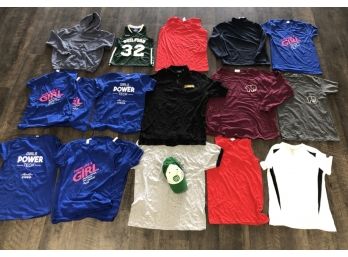 Lot Of 17 Assorted Sport Wear Tops. Size Childrens Medium To Adult XL  A Chicago Cubs Green Irish Hat/cap.