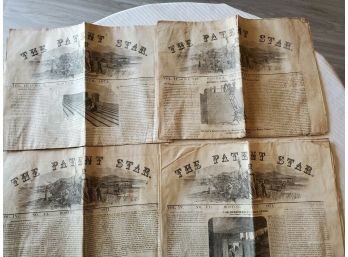 1871 Patent Star Newspapers. From Boston, Massachusetts.  8 Pages Each.  Loads Of Illustrations.75 CENTS/YEAR.