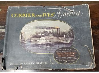 1952 Hardcover Edition With Rough DJ - Currier & Ives America With 80 Full Color, Full Page Plates