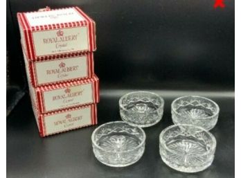 Four Royal Albert Crystal Victoria Bowls In Their Original Boxes Circa 1992 From The Czech Republic