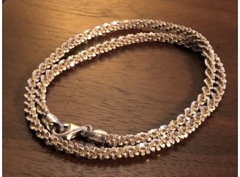 Stunning 18 Inch Italian Sterling Silver Necklace By Milor Italy .925  -Fashionable & Substantial Necklace