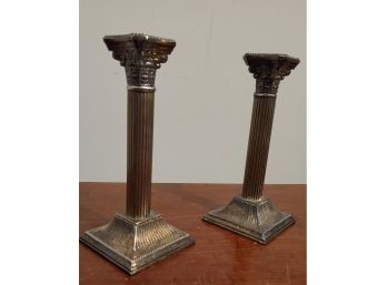 Pair Of Elegant Silver Plate Candlesticks - Nice For Any Room In The House!