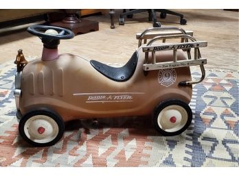 Vintage Radio Flyer Red Engine No 9 Toy Riding Truck - Wood Ladders & Metal Bell - Weathered Exterior 2002