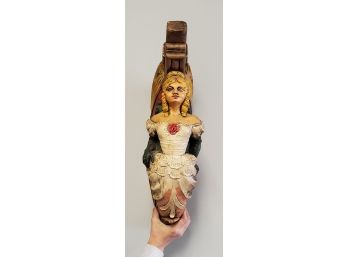 Vintage Art Piece Woman Figurehead - Wall Hanger Composite Construction And Painted