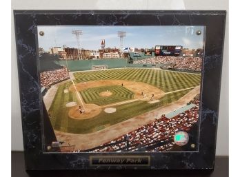 Mounted Color Photograph Of Boston's Fenway Park With Joe Carter At The Bat