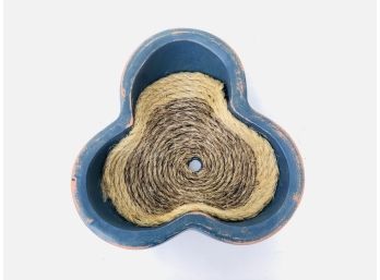 Beautiful Blue Bowl ( Coffee Table Decor) - Twine Interior - Weighs Ten Pounds