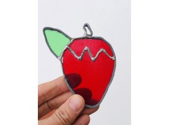Handmade Stained Glass Strawberry