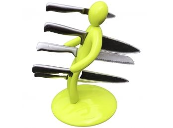 Design Raffaele Lannello Neon Green Man Knife Set - Stainless Steel Knives
