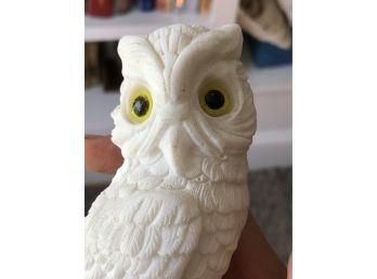 Lot Of Two Hand Carved Owls - Made In Italy