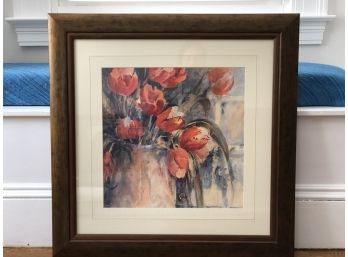 Large Tulip Framed And Matted Art Print - Made In Canada Stamped On The Back