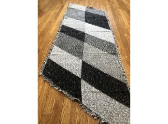 Black And Charcoal Patchwork Shawl - New