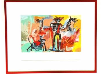 Fine Art Print - Boy And Dog In A Johnny Pump - By Jean-Michel Basquiat