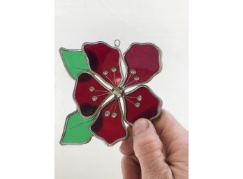 Beautiful Red Stained Glass Flower