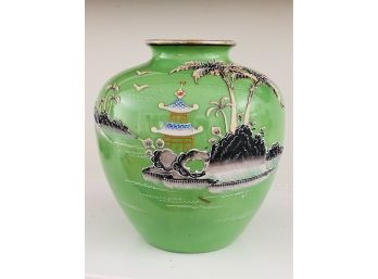 Vintage Handmade Painted Japanese Vase