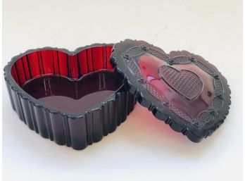 Red Glass Heart Box