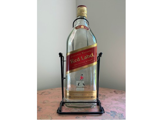 Jonnie Walker Old Scotch Whiskey Bottle Red Label With Swinging Cradle