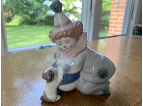 Lladro 5278 Clown Pierrot With Puppy And Ball
