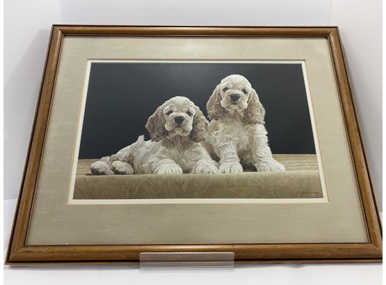 John Weiss (American, Contemporary) Signed Limited Edition Print 'Cocker Spaniel Puppies'