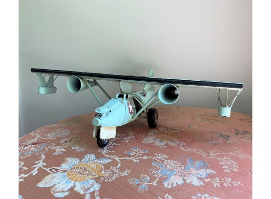 Large Decorative Plane In Green Paint - 2 Feet Wide