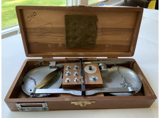 Clay Adams Weight Scale With Wood Box