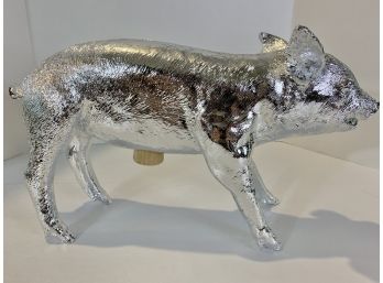 Reality Areaware Silver Chrome Pig Bank