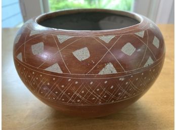 Signed JD Native Mexican Terra-cotta Etched Pottery