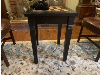 Pottery Barn Black Game Table With Playing Pieces