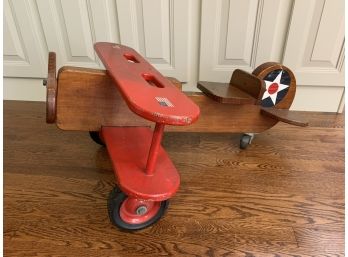 Vintage Hand Made Child's Ride On Airplane