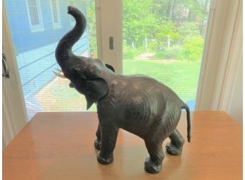 Large Leather Covered Elephant Sculpture