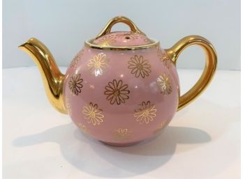 Vintage Hall Pink & Gold Teapot