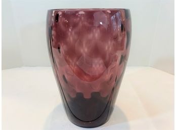 Vintage Amethyst Art Deco Diamond Optic Glass Vase