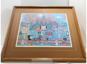 Vintage Cate Mandigo Farm Scene Signed And Numbered Lithograph