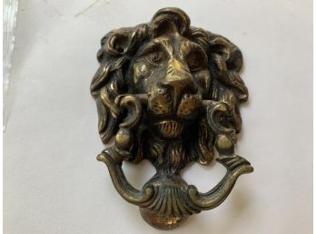 Vintage Brass Lion Head Door Knocker