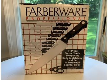 Vintage Farberware Professional 14 Piece Knife Set With Block - NIB