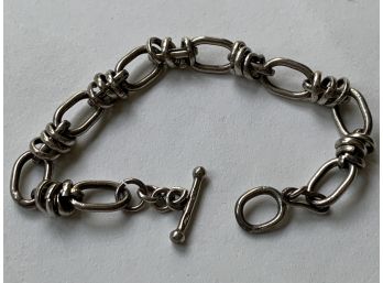 Sterling Silver Link Bracelet With Toggle