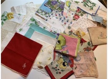 Collection Of Vintage Hankies Including Childrens