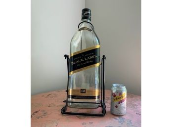 Jonnie Walker Old Scotch Whiskey Bottle Black Label With Swinging Cradle